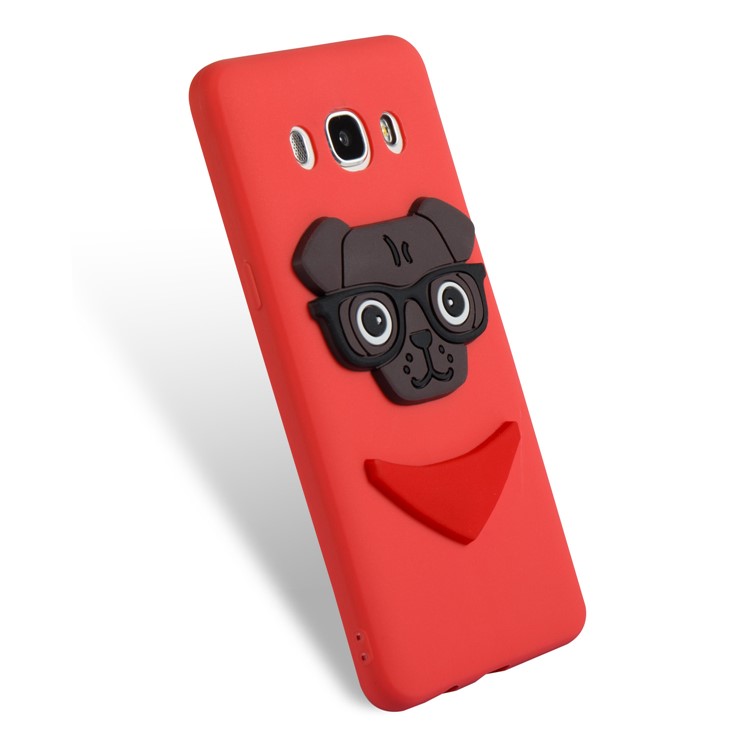 Cute 3D Puppy TPU Soft Phone Shell for Samsung Galaxy J5 (2016) SM-J510 - Red-6