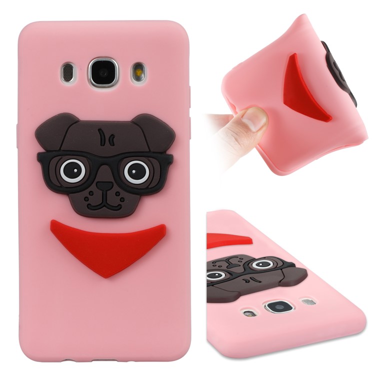 Cute 3D Puppy TPU Soft Phone Casing for Samsung Galaxy J5 (2016) SM-J510 - Pink-1