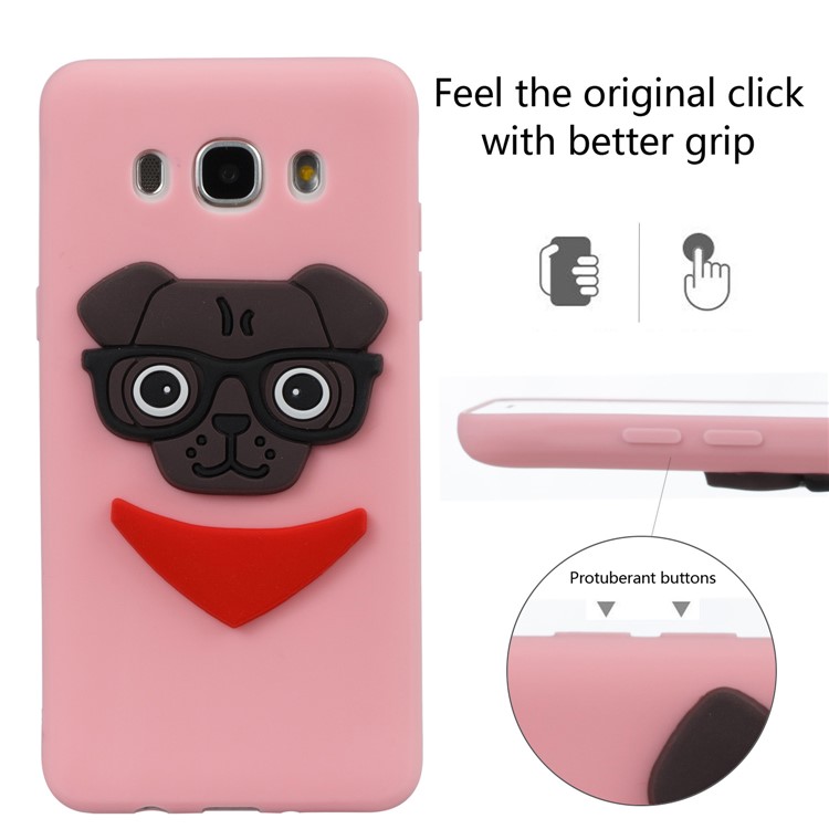 Cute 3D Puppy TPU Soft Phone Casing for Samsung Galaxy J5 (2016) SM-J510 - Pink-3