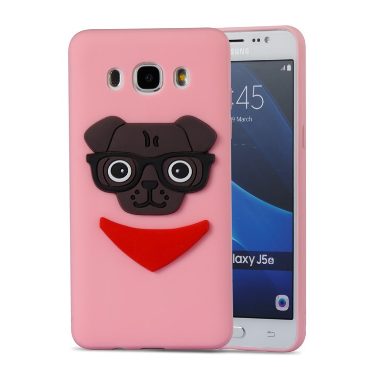 Cute 3D Puppy TPU Soft Phone Casing for Samsung Galaxy J5 (2016) SM-J510 - Pink-5