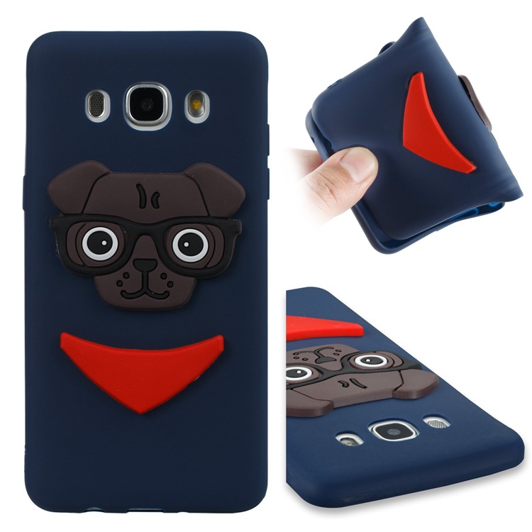Cute 3D Puppy TPU Soft Cell Phone Case for Samsung Galaxy J5 (2016) SM-J510 - Dark Blue-1