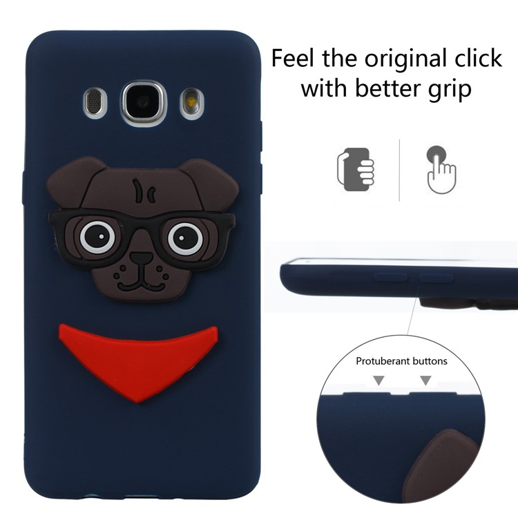 Cute 3D Puppy TPU Soft Cell Phone Case for Samsung Galaxy J5 (2016) SM-J510 - Dark Blue-3