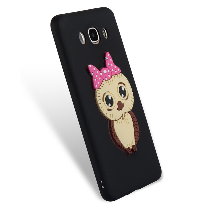 Cute 3D Female Owl TPU Soft Phone Case for Samsung Galaxy J7 (2016) SM-J710 - Black-4