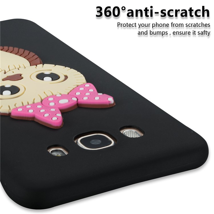 Cute 3D Female Owl TPU Soft Phone Case for Samsung Galaxy J7 (2016) SM-J710 - Black-5