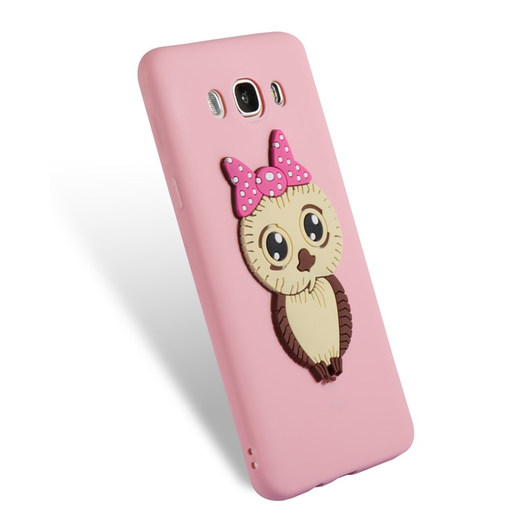 Cute 3D Female Owl TPU Soft Phone Casing for Samsung Galaxy J7 (2016) SM-J710 - Pink-4