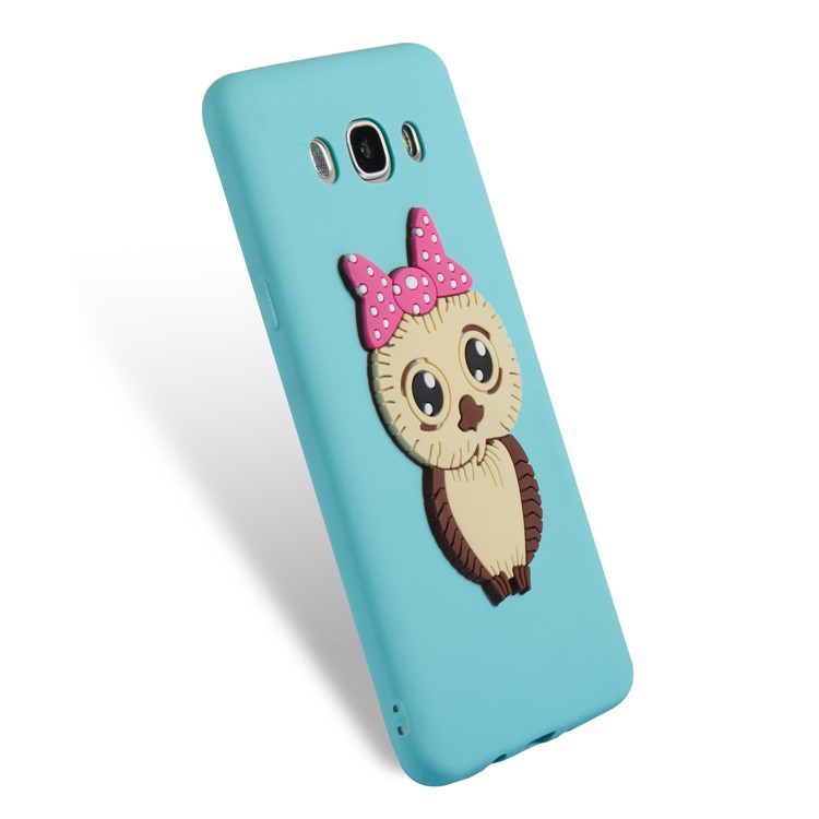 Cute 3D Female Owl TPU Soft Mobile Phone Case for Samsung Galaxy J7 (2016) SM-J710 - Baby Blue-4