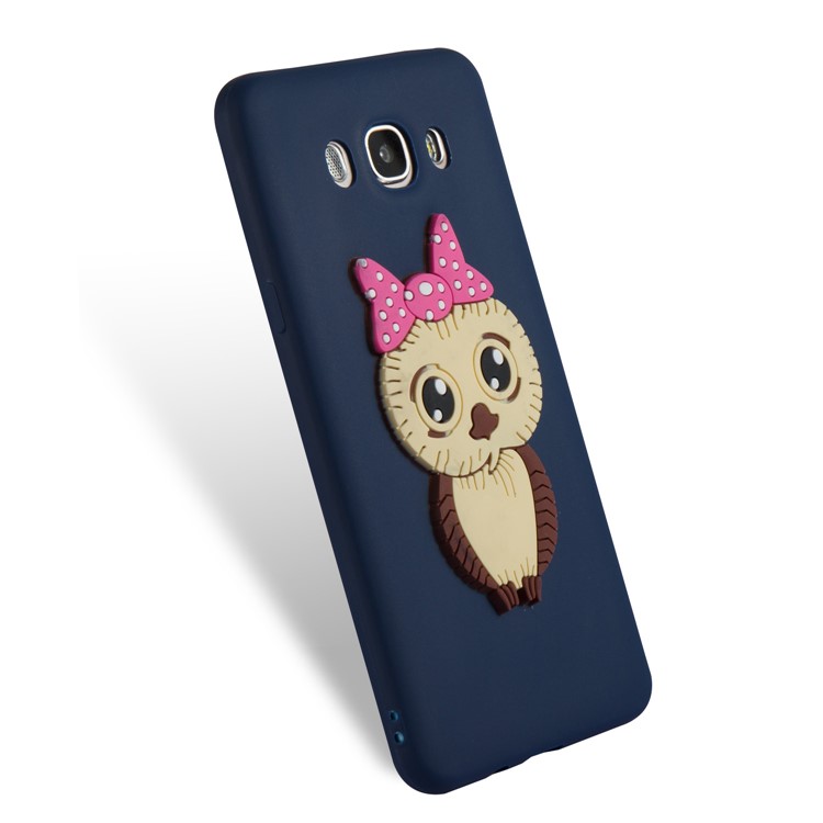Cute 3D Female Owl TPU Soft Cell Phone Case for Samsung Galaxy J7 (2016) SM-J710 - Dark Blue-4