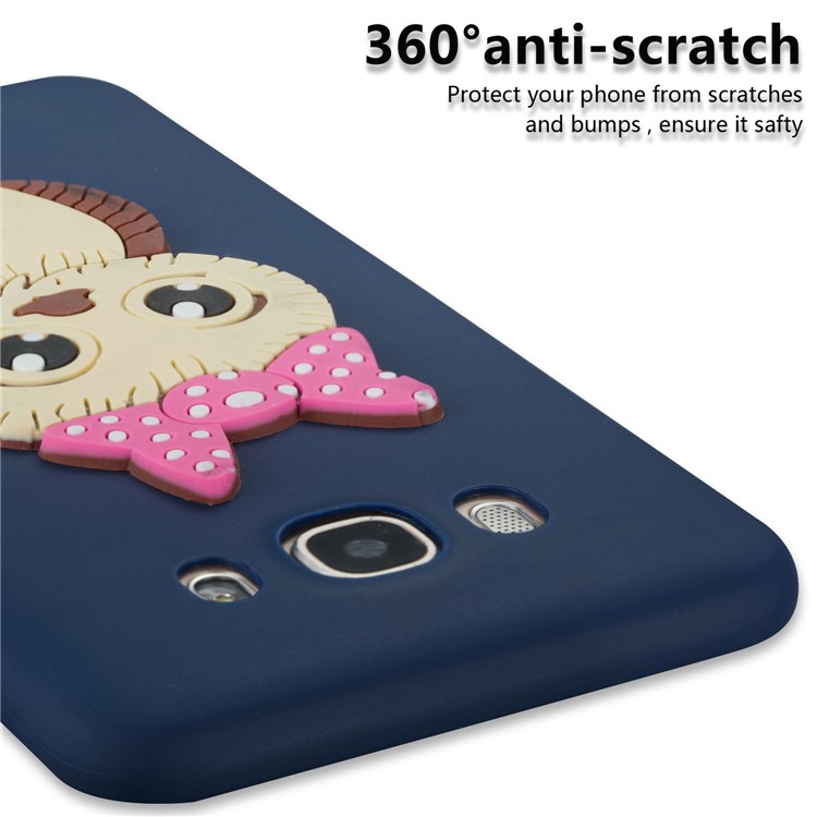 Cute 3D Female Owl TPU Soft Cell Phone Case for Samsung Galaxy J7 (2016) SM-J710 - Dark Blue-5
