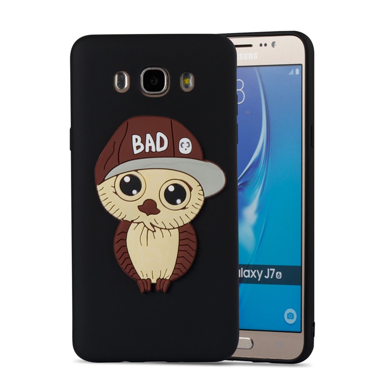 Cute 3D Male Owl TPU Soft Phone Case for Samsung Galaxy J7 (2016) SM-J710 - Black-5