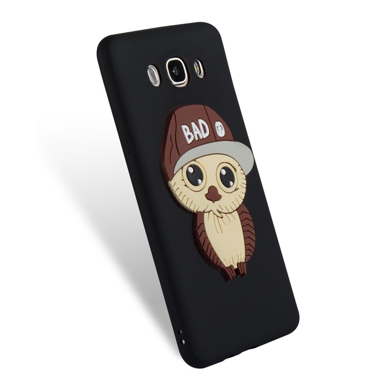 Cute 3D Male Owl TPU Soft Phone Case for Samsung Galaxy J7 (2016) SM-J710 - Black-6