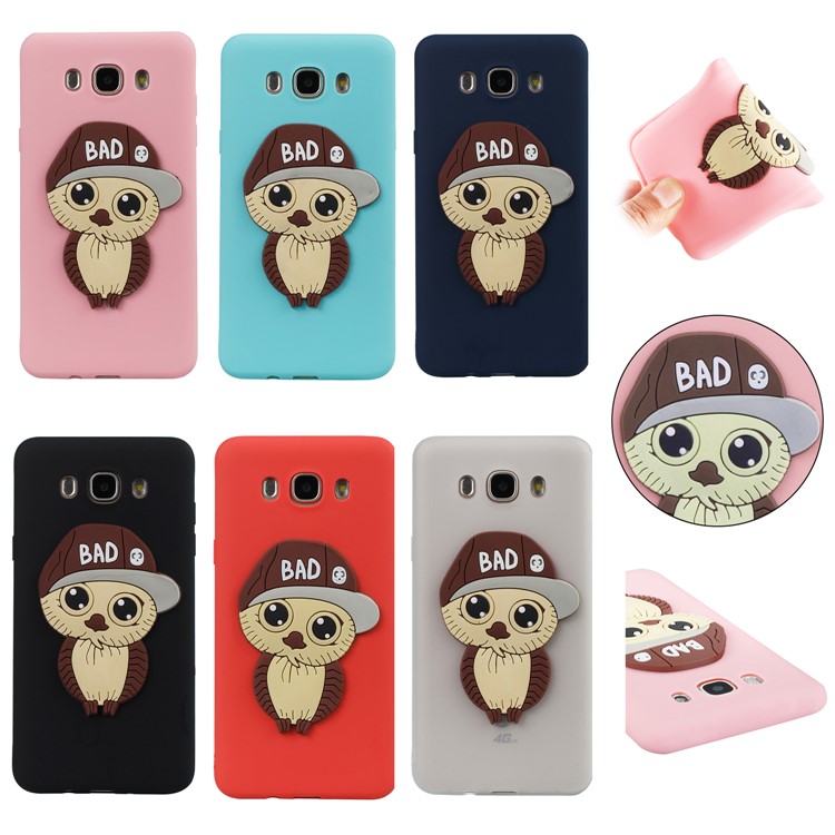 Cute 3D Male Owl TPU Soft Phone Case for Samsung Galaxy J7 (2016) SM-J710 - Black-7