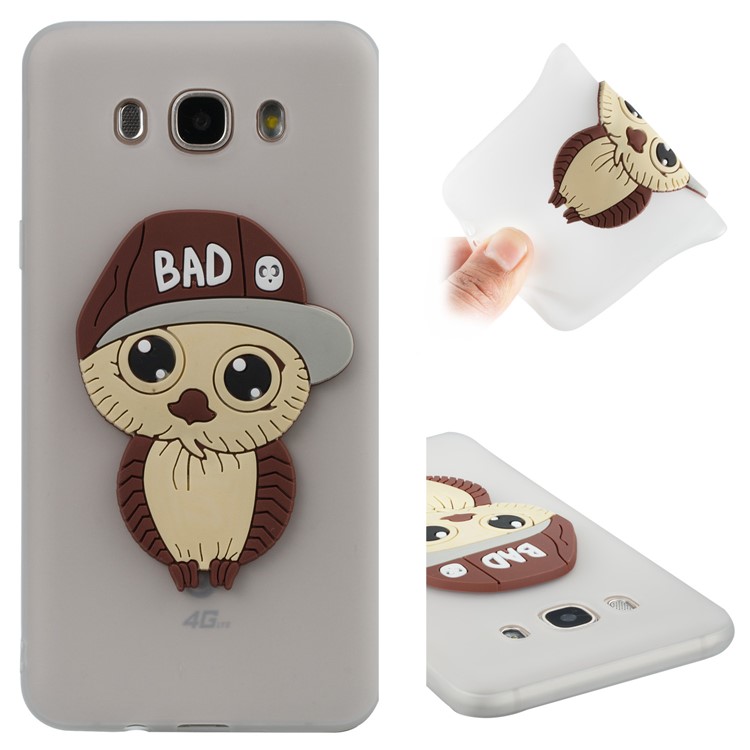 Cute 3D Male Owl TPU Soft Phone Cover for Samsung Galaxy J7 (2016) SM-J710 - White-1