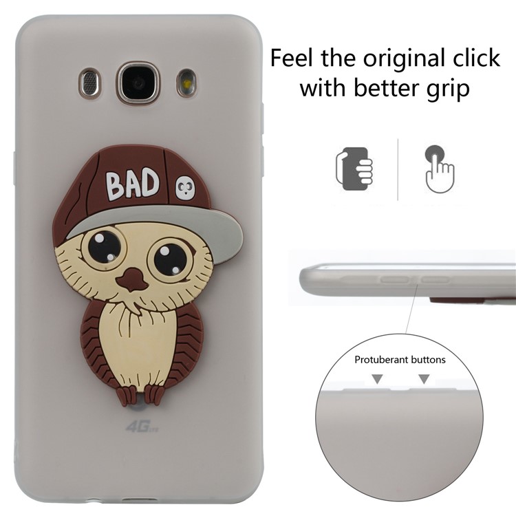 Cute 3D Male Owl TPU Soft Phone Cover for Samsung Galaxy J7 (2016) SM-J710 - White-3