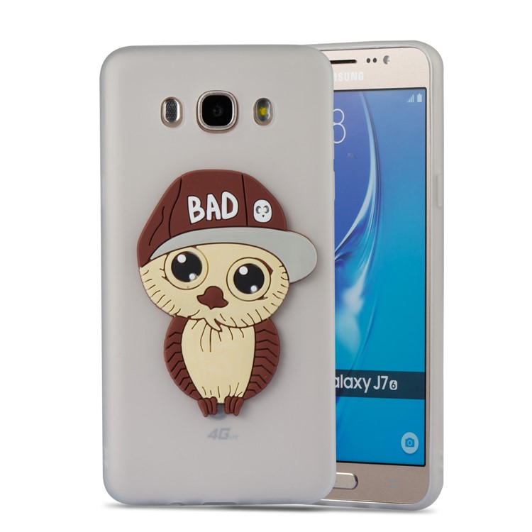 Cute 3D Male Owl TPU Soft Phone Cover for Samsung Galaxy J7 (2016) SM-J710 - White-5