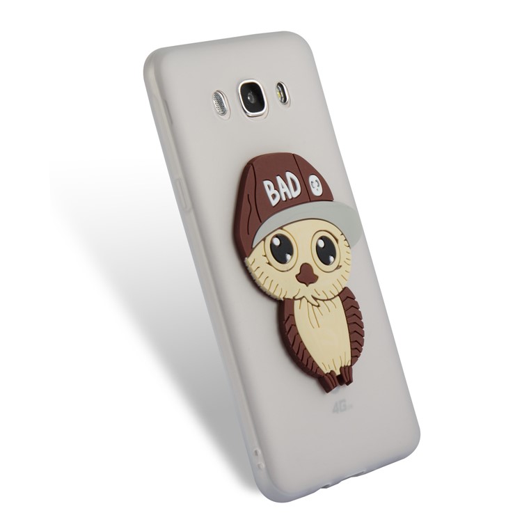 Cute 3D Male Owl TPU Soft Phone Cover for Samsung Galaxy J7 (2016) SM-J710 - White-6
