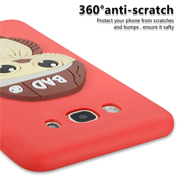 Cute 3D Male Owl TPU Soft Phone Shell for Samsung Galaxy J7 (2016) SM-J710 - Red-6