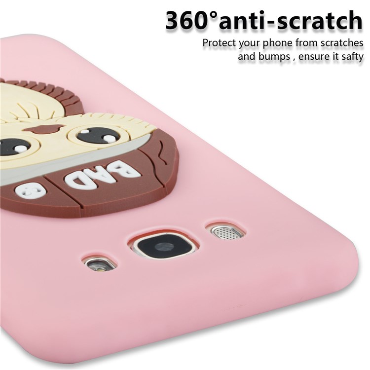 Cute 3D Male Owl TPU Soft Phone Casing for Samsung Galaxy J7 (2016) SM-J710 - Pink-2