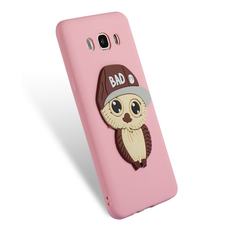 Cute 3D Male Owl TPU Soft Phone Casing for Samsung Galaxy J7 (2016) SM-J710 - Pink-6