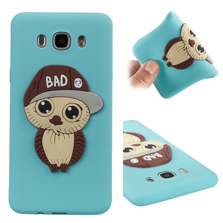 Cute 3D Male Owl TPU Soft Mobile Phone Case for Samsung Galaxy J7 (2016) SM-J710 - Baby Blue-1