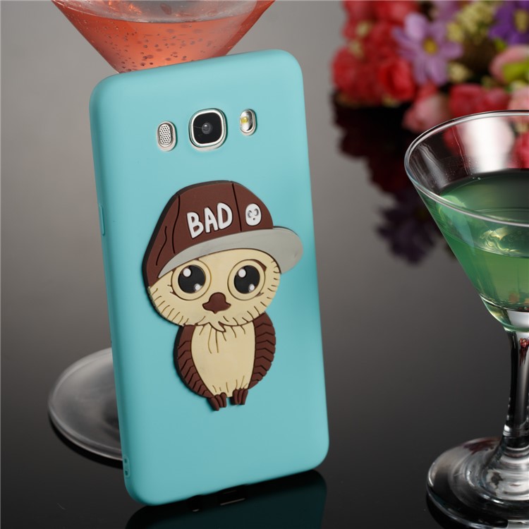 Cute 3D Male Owl TPU Soft Mobile Phone Case for Samsung Galaxy J7 (2016) SM-J710 - Baby Blue-4