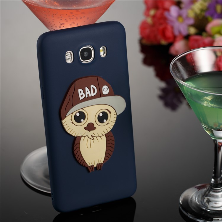 Cute 3D Male Owl TPU Soft Cell Phone Case for Samsung Galaxy J7 (2016) SM-J710 - Dark Blue-3