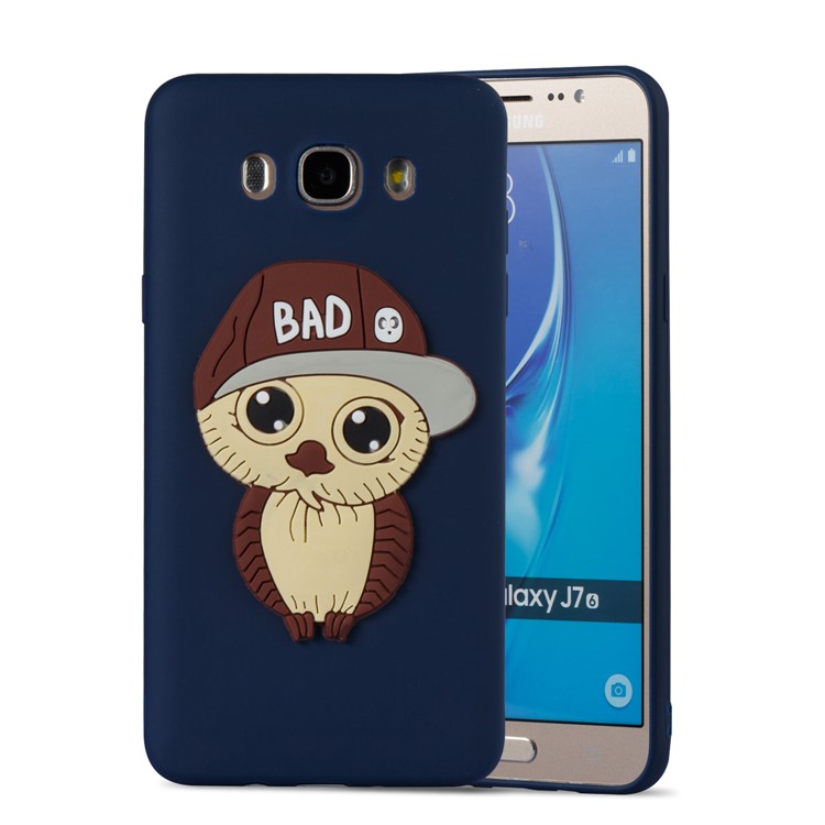 Cute 3D Male Owl TPU Soft Cell Phone Case for Samsung Galaxy J7 (2016) SM-J710 - Dark Blue-4