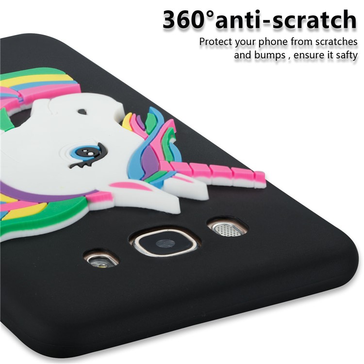 Lovely 3D Unicorn Soft TPU Cover for Samsung Galaxy J7 (2016) J710 - Black-2