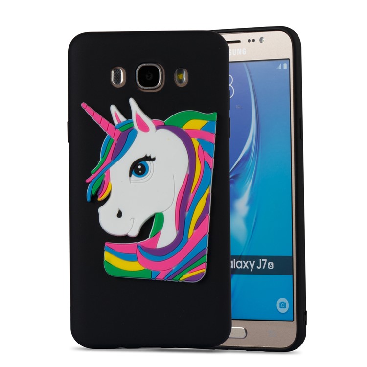 Lovely 3D Unicorn Soft TPU Cover for Samsung Galaxy J7 (2016) J710 - Black-5