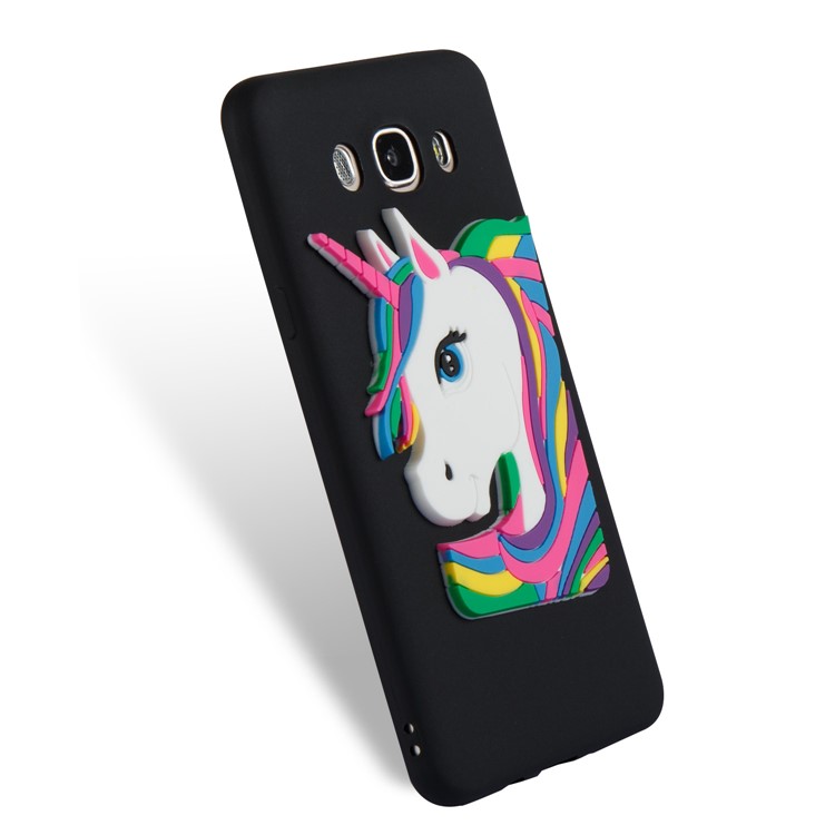 Lovely 3D Unicorn Soft TPU Cover for Samsung Galaxy J7 (2016) J710 - Black-6