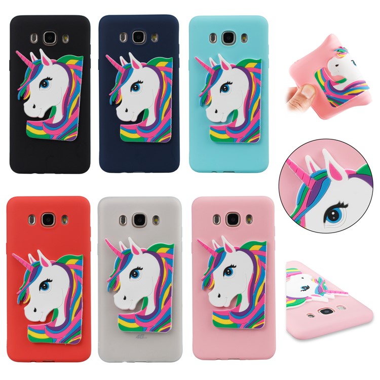 Lovely 3D Unicorn Soft TPU Cover for Samsung Galaxy J7 (2016) J710 - Black-7