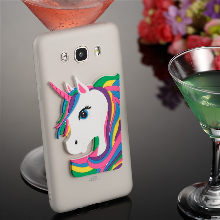 Lovely 3D Unicorn Soft TPU Back Case for Samsung Galaxy J7 (2016) J710 - White-4