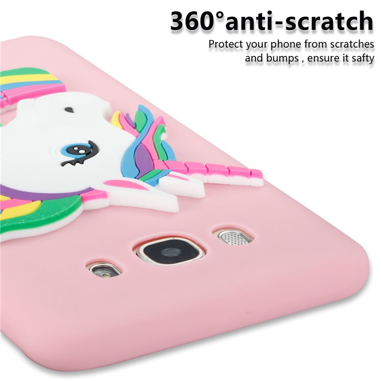 Lovely 3D Unicorn TPU Phone Case Accessory for Samsung Galaxy J7 (2016) J710 - Pink-2