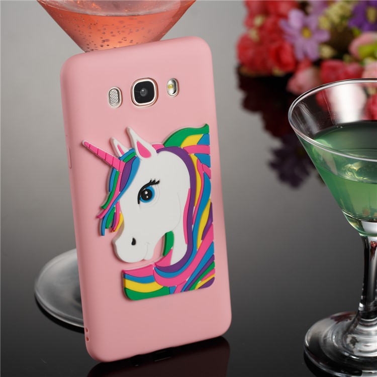 Lovely 3D Unicorn TPU Phone Case Accessory for Samsung Galaxy J7 (2016) J710 - Pink-4