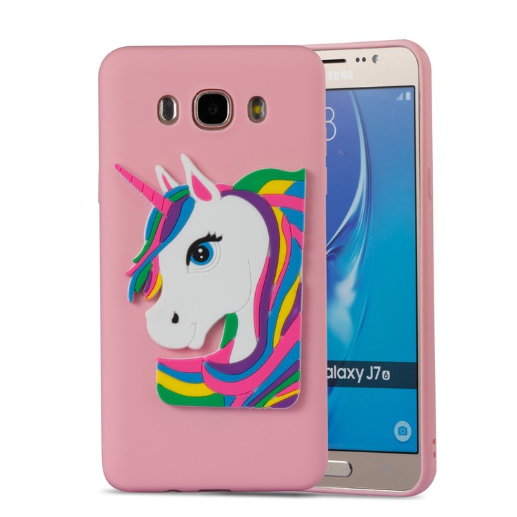 Lovely 3D Unicorn TPU Phone Case Accessory for Samsung Galaxy J7 (2016) J710 - Pink-5