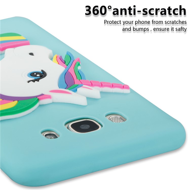 Lovely 3D Unicorn TPU Mobile Phone Cover Shell for Samsung Galaxy J7 (2016) J710 - Baby Blue-2