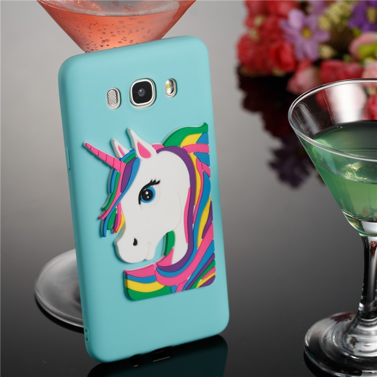 Lovely 3D Unicorn TPU Mobile Phone Cover Shell for Samsung Galaxy J7 (2016) J710 - Baby Blue-4