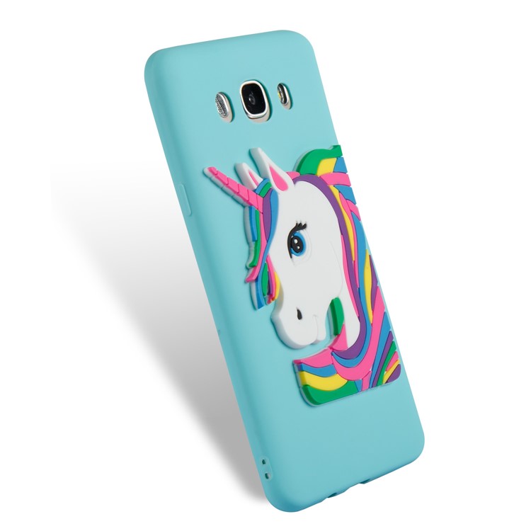 Lovely 3D Unicorn TPU Mobile Phone Cover Shell for Samsung Galaxy J7 (2016) J710 - Baby Blue-6