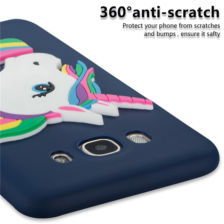 Lovely 3D Unicorn TPU Protection Cell Phone Case for Samsung Galaxy J7 (2016) J710 - Dark Blue-2