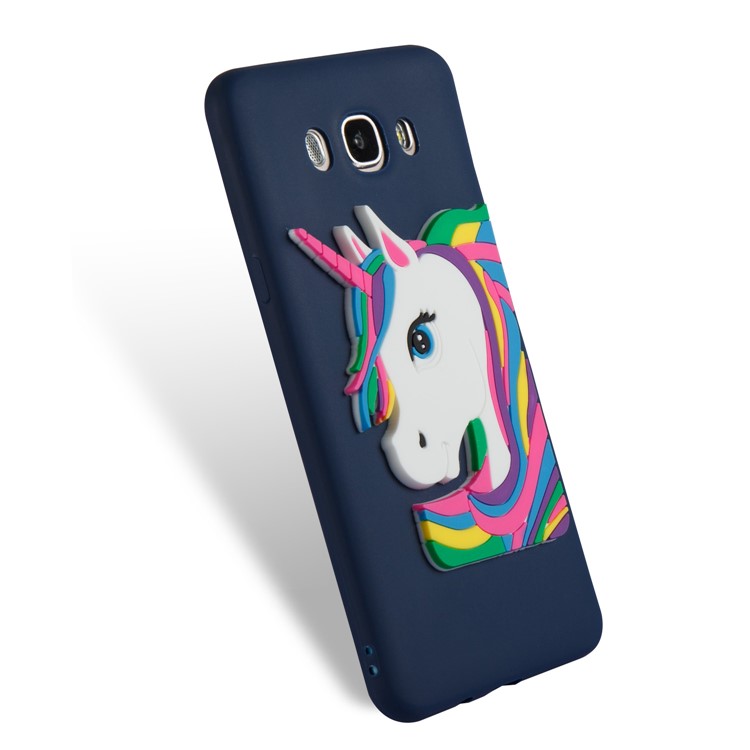 Lovely 3D Unicorn TPU Protection Cell Phone Case for Samsung Galaxy J7 (2016) J710 - Dark Blue-6