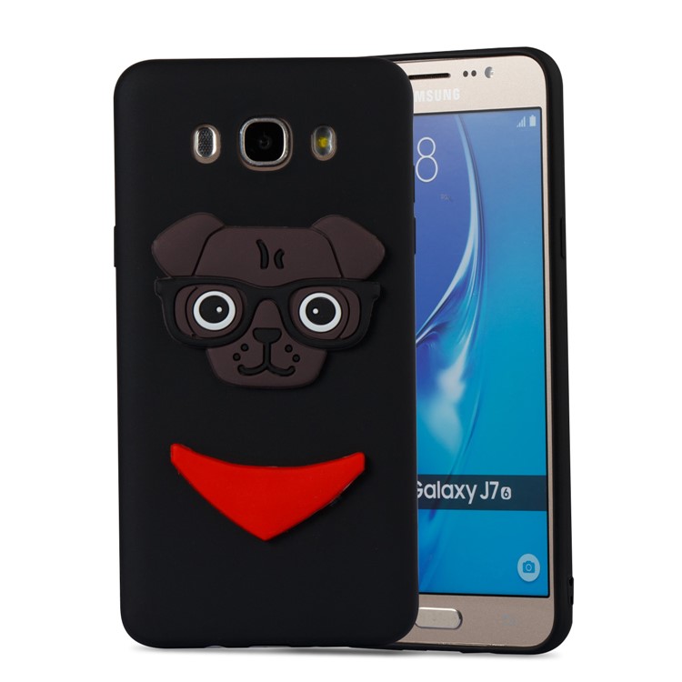 Cute 3D Puppy TPU Phone Case for Samsung Galaxy J7 (2016) J710 - Black-5