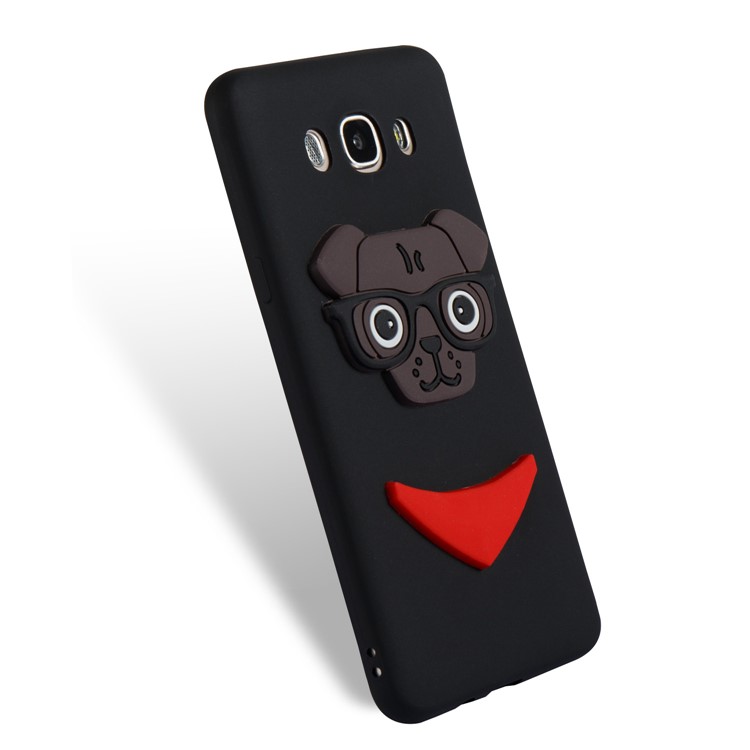 Cute 3D Puppy TPU Phone Case for Samsung Galaxy J7 (2016) J710 - Black-6