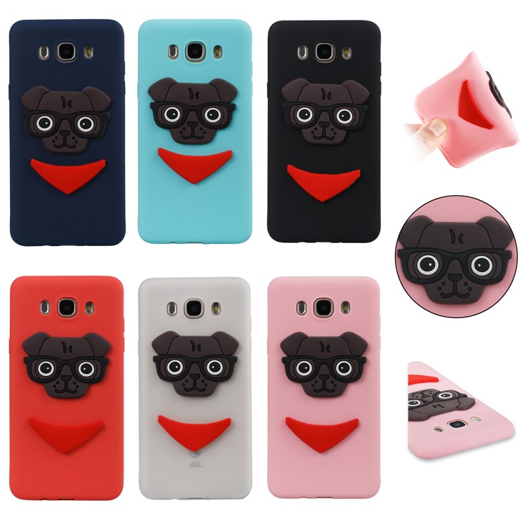 Cute 3D Puppy TPU Phone Case for Samsung Galaxy J7 (2016) J710 - Black-7
