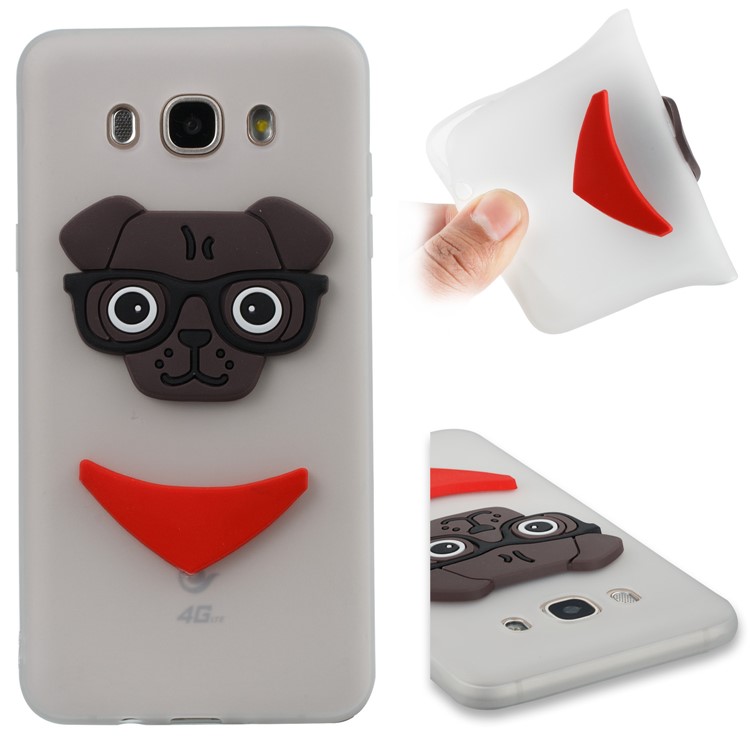 Cute 3D Puppy TPU Phone Cover for Samsung Galaxy J7 (2016) J710 - White-1