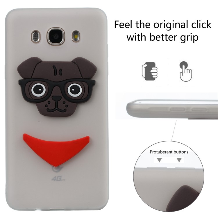 Cute 3D Puppy TPU Phone Cover for Samsung Galaxy J7 (2016) J710 - White-3
