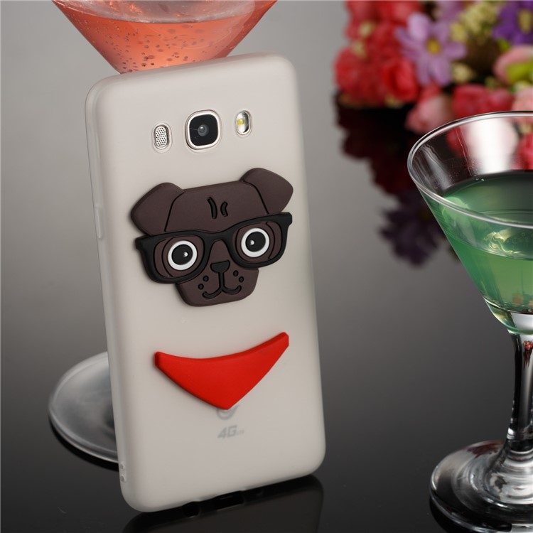 Cute 3D Puppy TPU Phone Cover for Samsung Galaxy J7 (2016) J710 - White-4