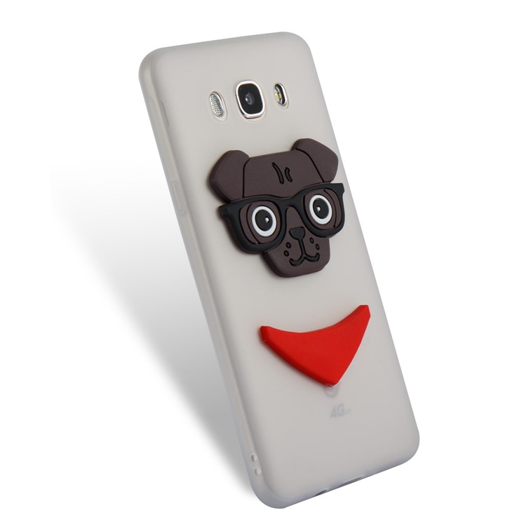 Cute 3D Puppy TPU Phone Cover for Samsung Galaxy J7 (2016) J710 - White-6