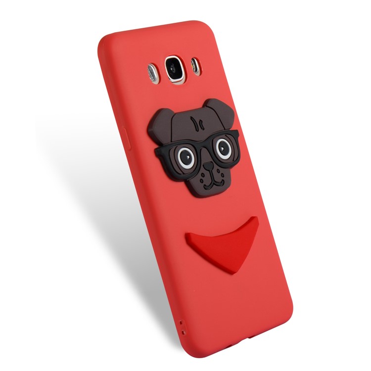 Cute 3D Puppy TPU Phone Shell for Samsung Galaxy J7 (2016) J710 - Red-6