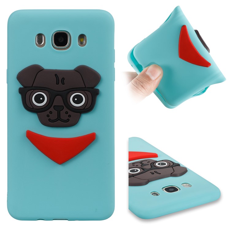Cute 3D Puppy TPU Mobile Cover for Samsung Galaxy J7 (2016) J710 - Baby Blue-1