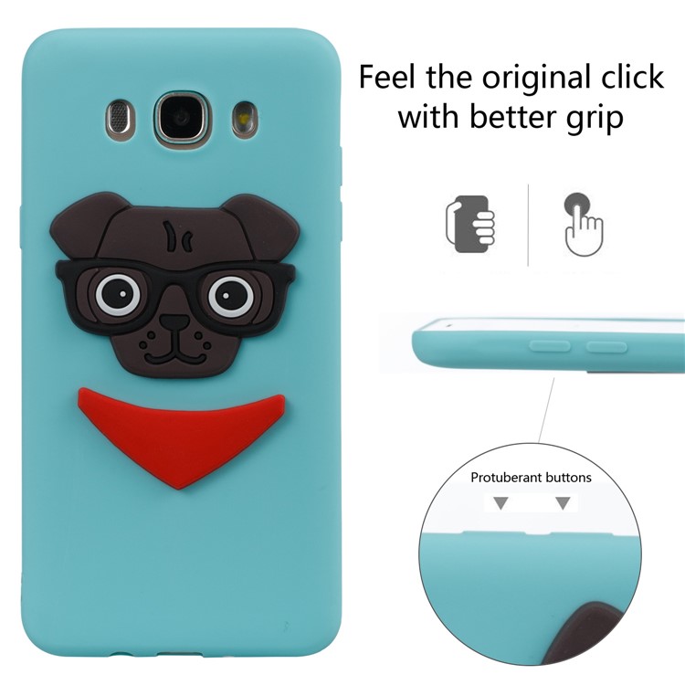 Cute 3D Puppy TPU Mobile Cover for Samsung Galaxy J7 (2016) J710 - Baby Blue-3
