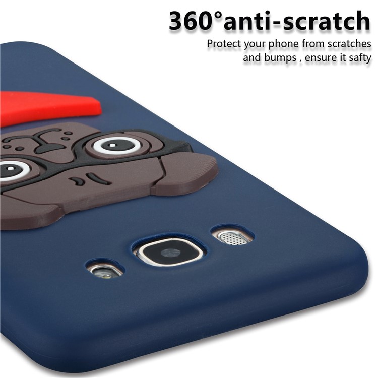 Cute 3D Puppy TPU Mobile Shell for Samsung Galaxy J7 (2016) J710 - Dark Blue-2